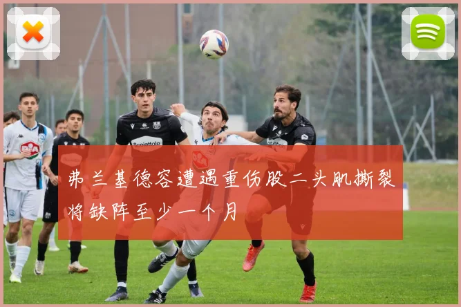 弗兰基德容遭遇重伤股二头肌撕裂将缺阵至少一个月